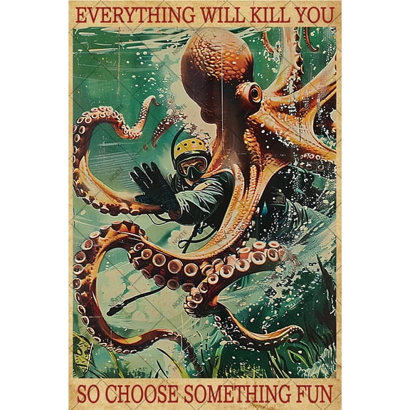 Noete Vintage Polynesian Decor Tin Sign 12x16 Inch Retro Tropical Wall Art for Tiki Bar, Beach House, or Home Decor, Perfect Gift for Ocean Lovers