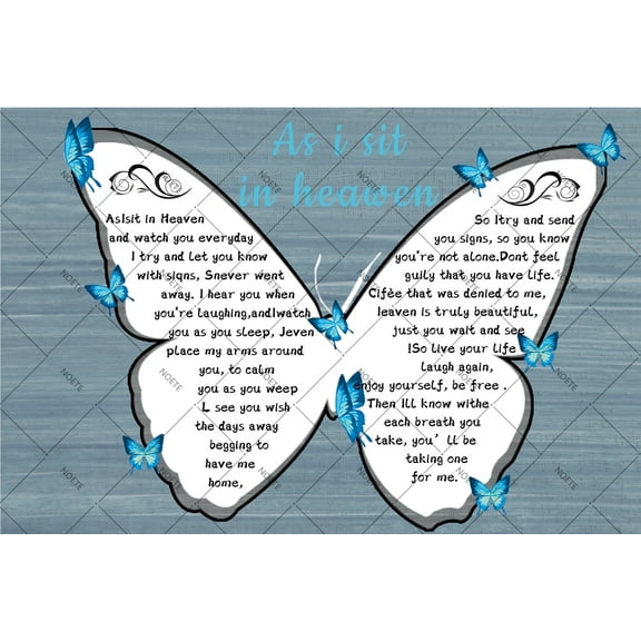 Noete Vintage Tin Sign Butterfly Memorial Gifts 8x12 inch, Rustic Metal Wall Decor for Home, Cafe, Bar & Man Cave Heartwarming Butterfly Themed Artwork