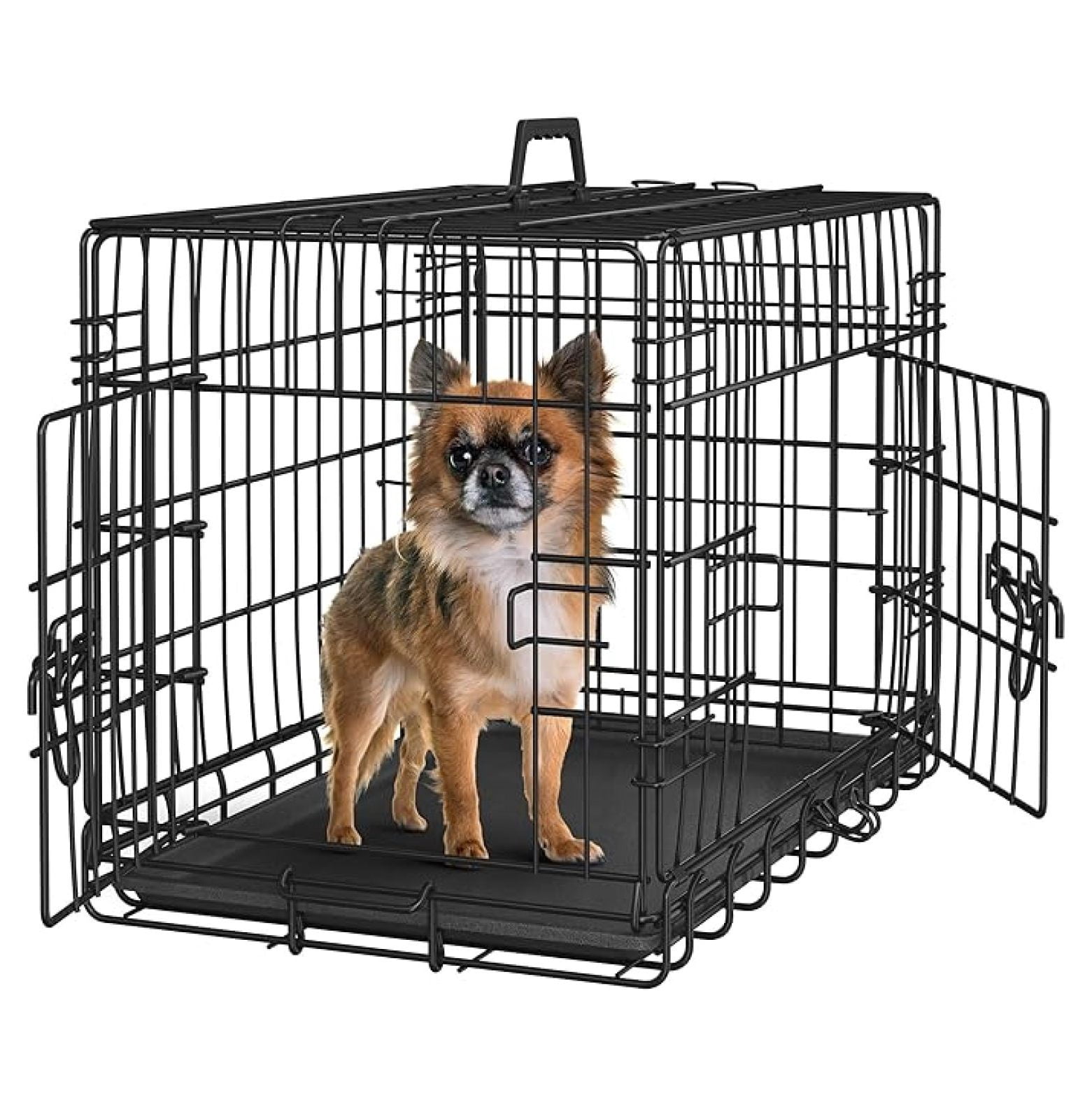 Noeteard 24 inch Dog Crate Double Door w/Divider for Puppy Collapsible ...