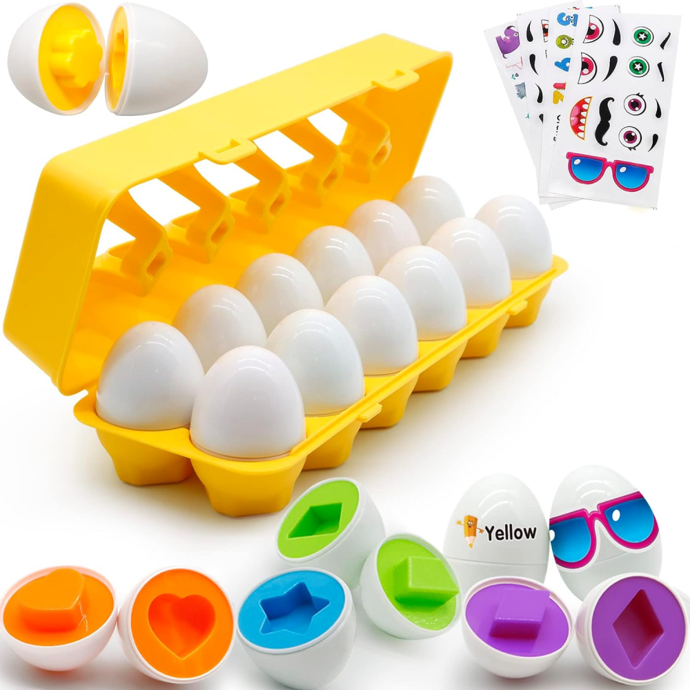 Noetoy Matching Eggs for Toddlers, 12PCS Preschool Educational Learning