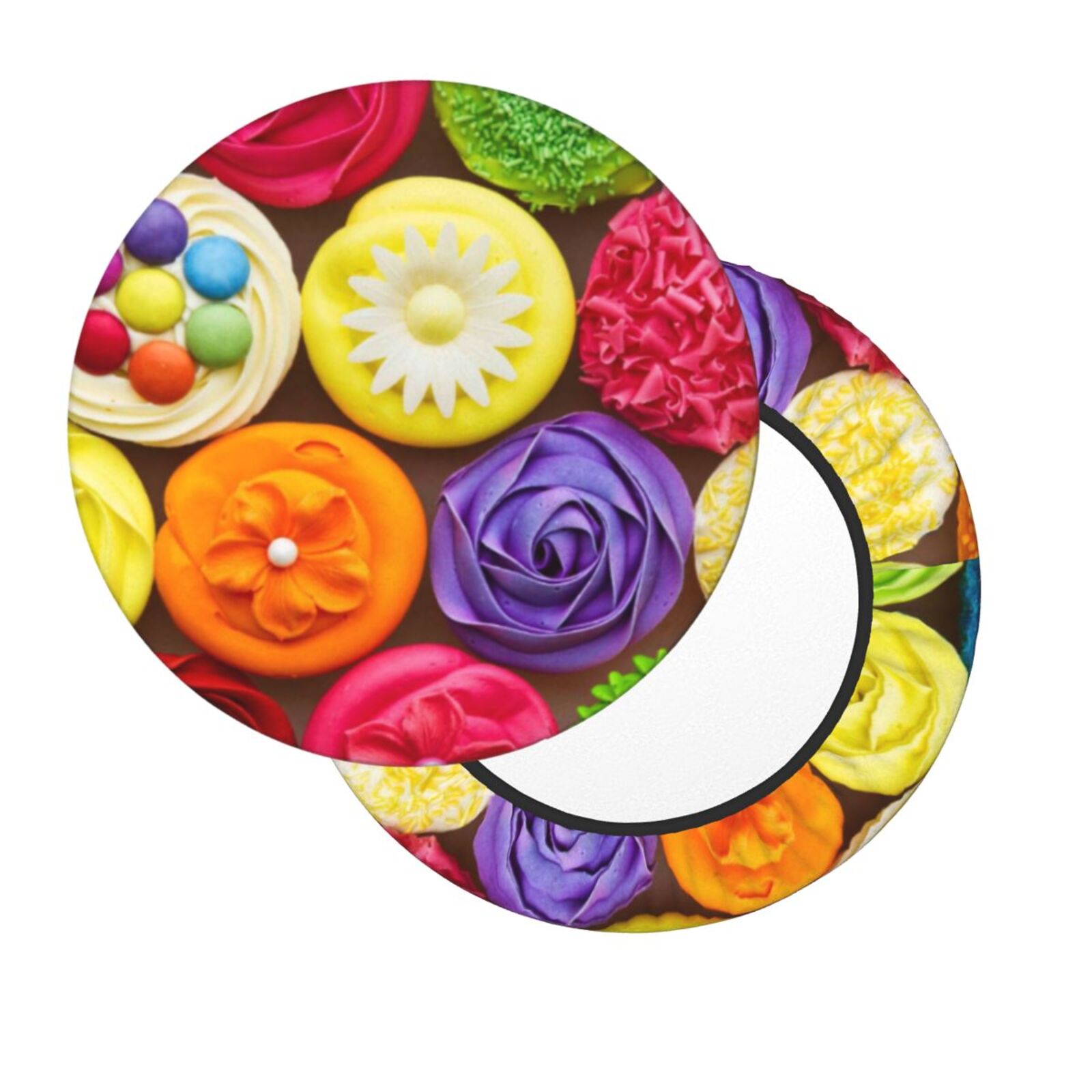 Noewx Brightly Colored Cupcakes Round Stool Covers Super Breathable