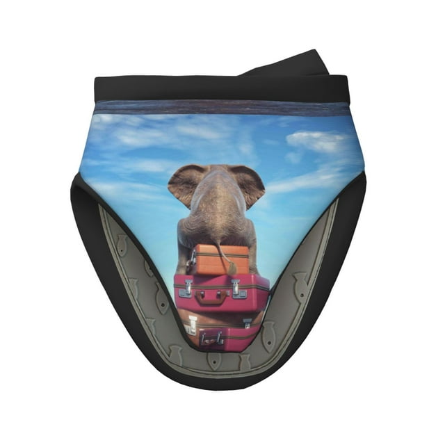 Noewx Elephant Sits On A Stack Of Luggages Ocean 1 PC Mini Oven Mitts