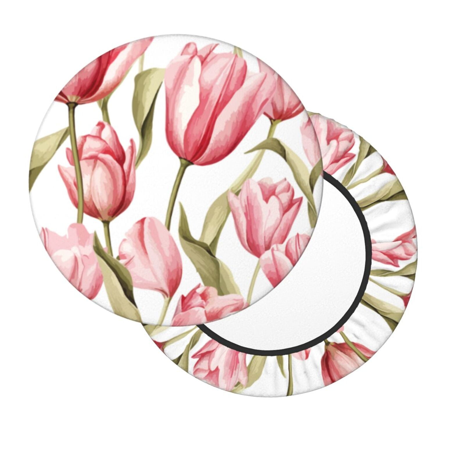 Noewx Hand Painted Watercolor Tuilp Round Stool Covers Super Breathable