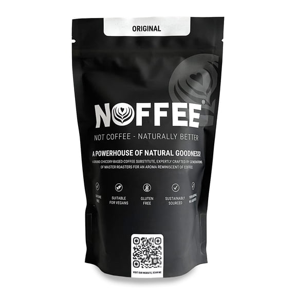 Noffee Chicory Coffee Alternative 200g Caffeine Free Coffee Substitute - Gluten Free, Vegan Chicory Root Drink Medium to Dark Blend Ground for Versatile Brewing