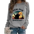 thumbnail image 1 of Noffish Women Madafakas Long Sleeve Sweatshirt Funny Cat Shirt, 1 of 2