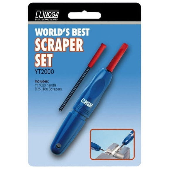 Noga 3 Piece High Speed Steel Hand Deburring Tool Set Blade Type D75, T80, For Hole Edges, Straight Edges