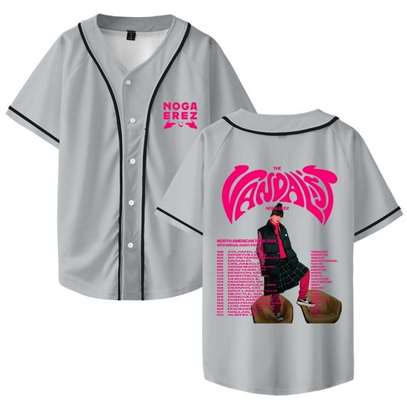 Noga Erez The Vandalist Tour 2025 Merch Baseball Jersey Shirt V-Neck Women Men Short Sleeve Streetwear Clothes
