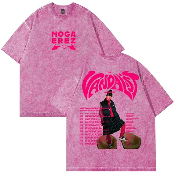 Noga Erez The Vandalist Tour 2025 Merch T-Shirt Cotton Wash Tee Women Men Short Sleeve Casual Crewneck Tee