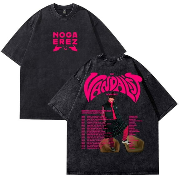 Noga Erez The Vandalist Tour 2025 Merch T-Shirt Cotton Wash Tee Women Men Short Sleeve Casual Crewneck Tee