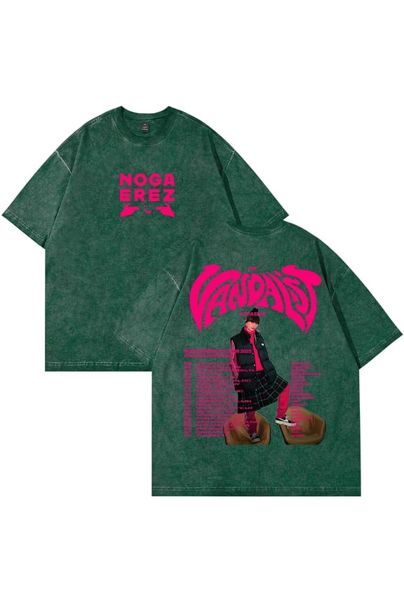 Noga Erez The Vandalist Tour 2025 Merch T-Shirt Cotton Wash Tee Women Men Short Sleeve Casual Crewneck Tee