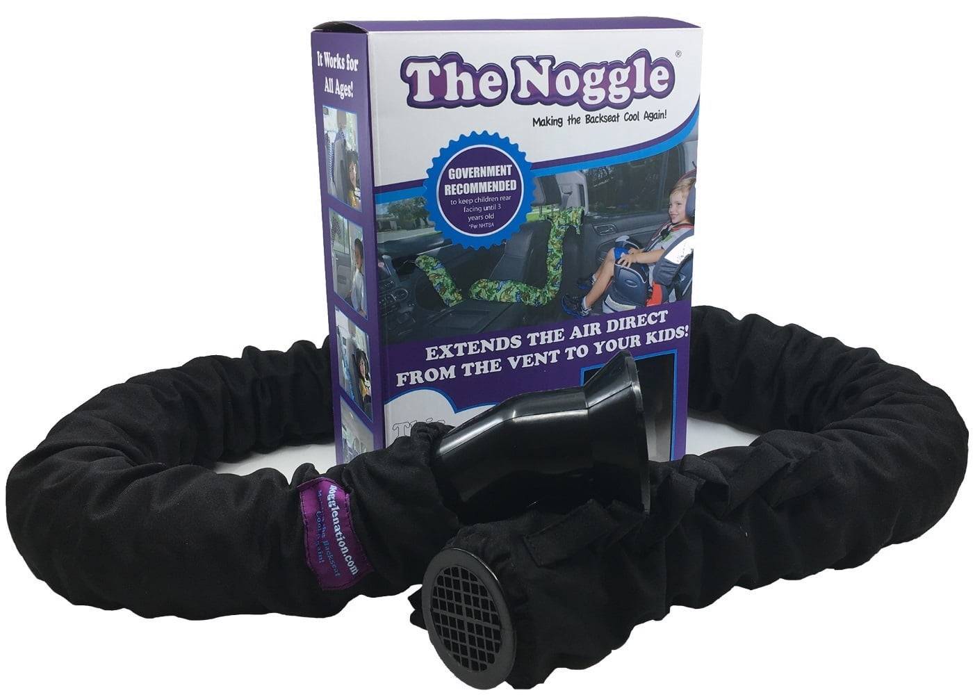 Noggle Extend Your Air Conditioning or Heat to Your Kids Instantly, (10  Feet, Black Ice)