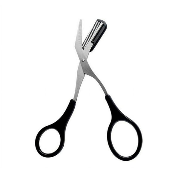 Nogis 1 Pcs Professional Precision Trimmer Eyebrow Shear Scissors Hair Remover with Eyebrow Comb and Non Slip Finger Grips for Men