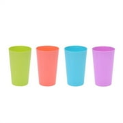 Nogis 24-ounce Plastic Tumblers Large Drinking Glasses, Set of 12 Multicolor - Unbreakable, Dishwasher Safe, BPA Free