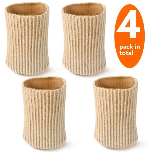 Nogis 4 Pieces Gel Toe Protectors, Soft Silicone Toe Cover Caps Breathable Cuttable Toe Caps for Men Women Relief Toe Pressure Pain,Corn and Calluses Remover