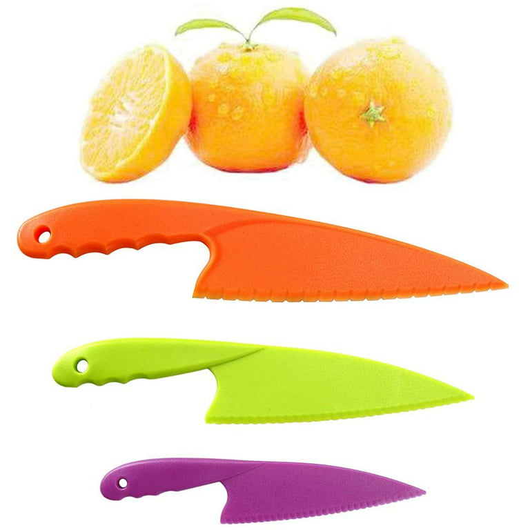 AILUROPODA Nylon Knife, 2-Piece Plastic Kitchen Knife for real cooking and  Cutting Pizza, Cakes, Bread, Fruits, Veggies Durable Nylon Kitchen Knife