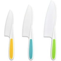 Nogis Kids Knife Set of 3 - Toddler Knife Set for Real Cooking - Kid Safe & Friendly Knives - Knife for 2  Year Olds - High Quality Nylon Knife for Kids - BPA-Free - Serrated Edges