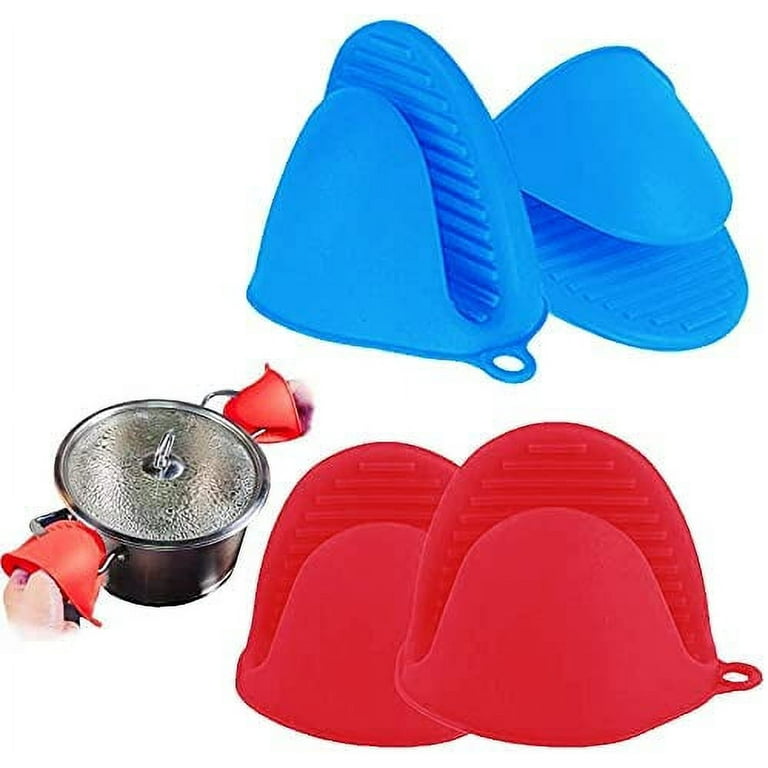 Nogis Silicone Oven Mitts Mini Small Pot Holder Gloves Heat Resistant  Cooking Value 4 pcs (2 Pair), Glove Mitt Holders Durable Microwave Cooking  Pinch