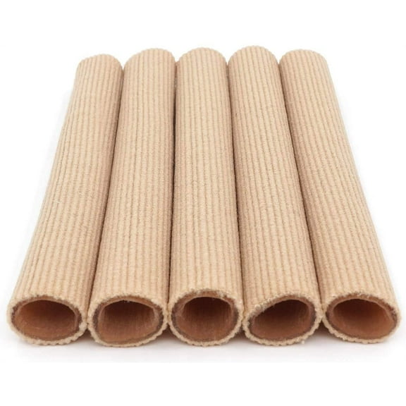 Nogis Toe Cushion Tube Toe Tubes Sleeves Soft Gel Corn Pad Protectors for Cushions Corns, Blisters, Calluses, Toes and Fingers (Large Size Toe Cushion Tube, 5 Pieces)