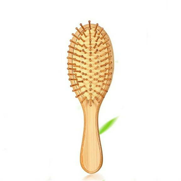 Nogis Wooden Brush with Wooden Bristles -Oval Wood Curly Hair Brush for Detangling and Styling for Womens Hair (9.9 Inches)
