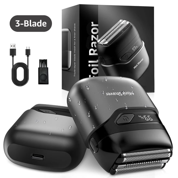 Foil Rzer Nogroa Electric Foil Shaver for Men, Mini Electric Razor with 3 Blade ...