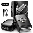 thumbnail image 1 of Nogroa Electric Razor for Men, 4 Blades Floating Head Foil Shaver, IPX7 Waterproof Wet/Dry Beard Trimmer, Portable Mini Electric Shaver for Travel with USB Type-C Charging, 1 of 8