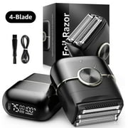 KOPEXY Electric Razor for Men, 4 Blades Floating Head Foil Shaver, IPX7 Waterproof Wet/Dry Beard Trimmer, Portable Mini Electric Shaver for Travel with USB Type-C Charging
