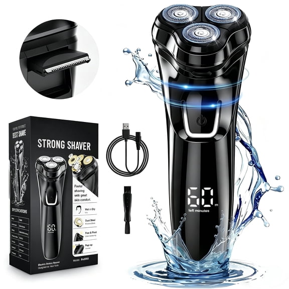 Nogroa Electric Razor for Men, Waterproof Cordless Electric Shaver with Pop-up Beard Trimmer, Ideal Gift for Him Husband Dad