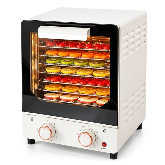 Nogroa Food Dehydrator, 8 Stainless Steel Trays Dehydrator Machine for Food, Jerky and Fruit, 86-194F Temperature Control, 12H Timer, Dishwasher Safe