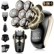 Nogroa Head Shavers for Bald Men, Magnetic Electric Razor, 7D Rotary Shaver 5 in 1 Grooming Kit, IPX7 Waterproof, Wet/Dry, LED Display, Rechargeable, Cordless