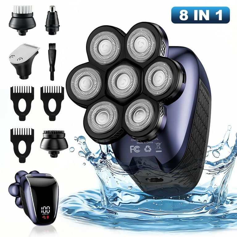 Free Shipping! nogroa Head Shaver Set, 7D Electric Bald Head Razor