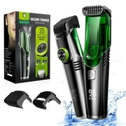 Nogroa Vacuum Beard Trimmer for Men, Cordless Electric Shaver with 20 Trim Setting, Built-in Vacuum Cleaner for Mustache, Sideburns, Facial Hair, Rechargeable, IPX6 Waterproof, with 2 Comb