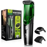 Nogroa Vacuum Beard Trimmer for Men, Cordless Electric Shaver with 20 Trim Setting, Built-in Vacuum Cleaner for Mustache, Sideburns, Facial Hair, Rechargeable, IPX6 Waterproof, with 2 Comb