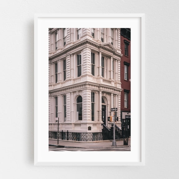 Noho Architecture 03 - Manhattan New York Photography Architecture City Street Photography Vintage Travel Poster White Framed Wall Art Print 5 x 7 inches
