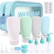 Noideeer 18 Pcs Silicone Travel Bottles Set for Toiletries, BPA Free, TSA Approved