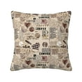 Noikeo Abstract Coffee Pattern Decorative Throw Pillow Covers,Square