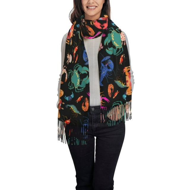 Noikeo Animals Under Water Pattern Women's Long Blanket Scarf Winter