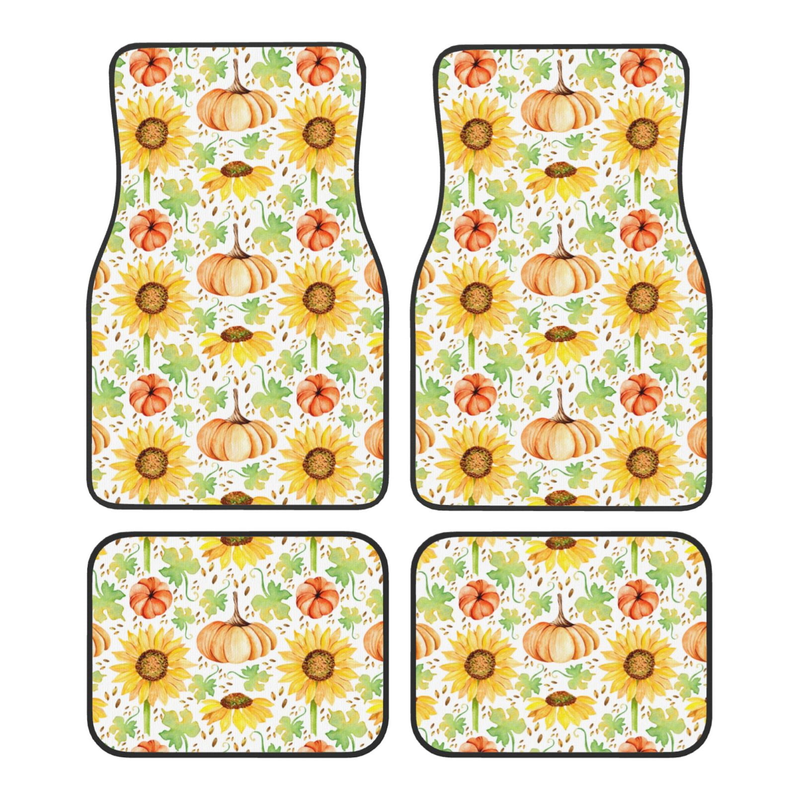 Noikeo Autumn Theme for 4Piece Floor Mats, Custom Fit Car Mats All