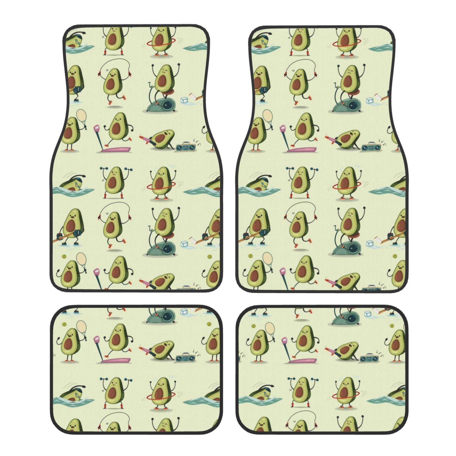 Noikeo Avocado for Exercise for 4Piece Floor Mats, Custom Fit Car Mats