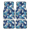 Noikeo Blue and White Butterflies for 4Piece Floor Mats, Custom Fit