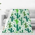 Noikeo Cactus 1 Pattern Fleece Throw Blanket,Fleece Throw Blankets for