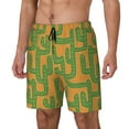 Noikeo Cactus 2 Print Men's Swim Trunks with Compression Liner,Bathing