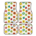 Noikeo Cartoon Flowers for 4Piece Floor Mats, Custom Fit Car Mats All