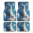 Noikeo Clear Sky Blue Cat for 4Piece Floor Mats, Custom Fit Car Mats