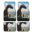 Noikeo Clear Sky Mountain Red Dragon for 4Piece Floor Mats, Custom Fit