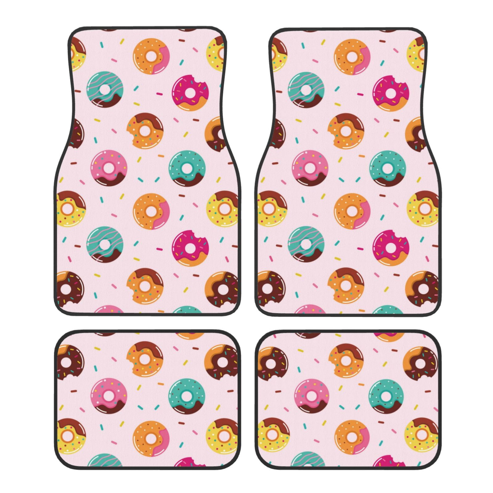 Noikeo Colorful Donuts for 4Piece Floor Mats, Custom Fit Car Mats All