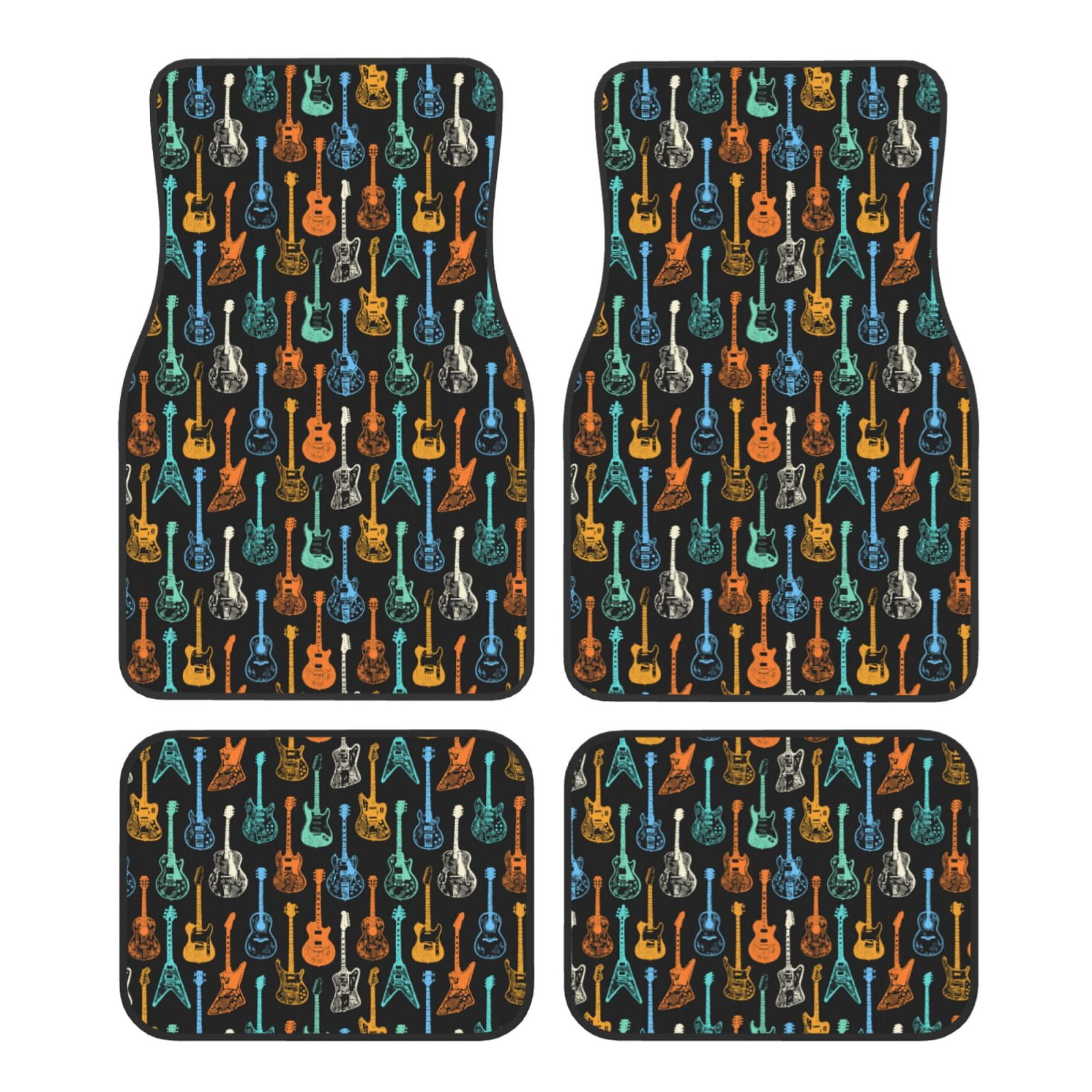 Noikeo Colorful Guitar for 4Piece Floor Mats, Custom Fit Car Mats All
