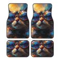Noikeo Cool Cat With Sunglasses for 4Piece Floor Mats, Custom Fit Car