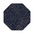 Noikeo CopperGold Gloss Outline Navy Dark Blue Print 6 Pcs Drink