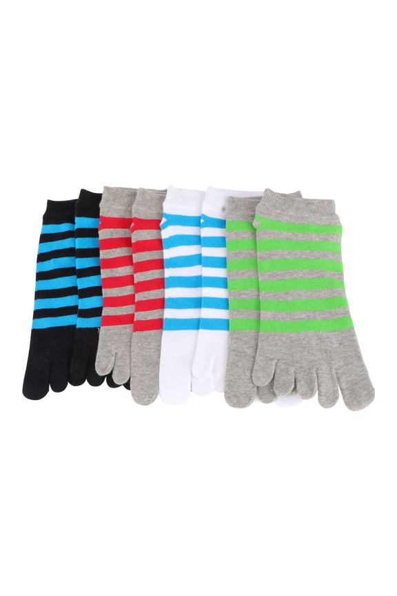 Raindrops 4 Pairs White Socks Men Athletic Short Cotton Separated Toes Man