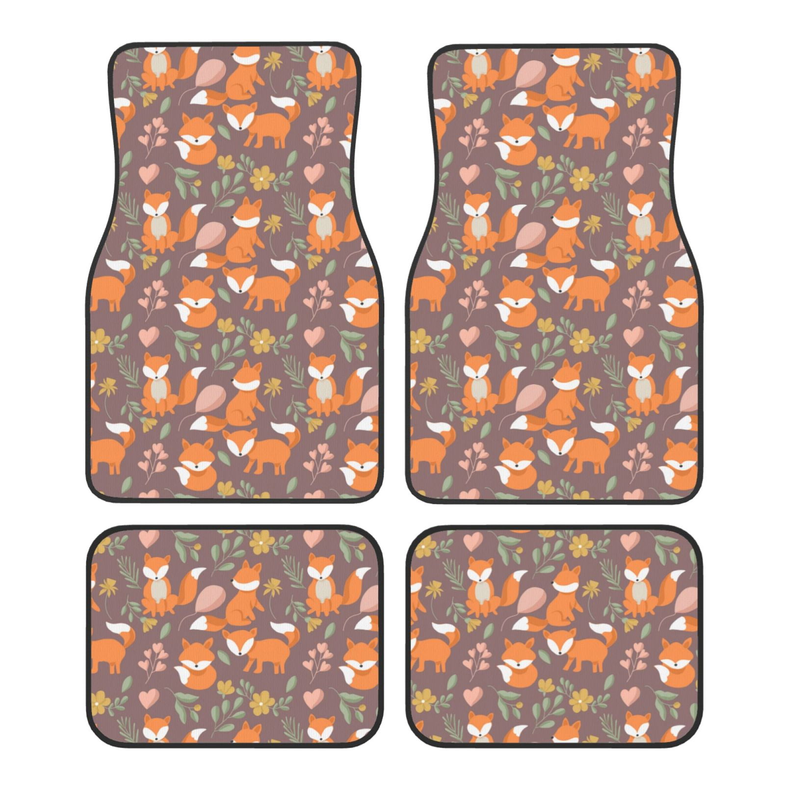 Noikeo Cute Little Fox for 4Piece Floor Mats, Custom Fit Car Mats All